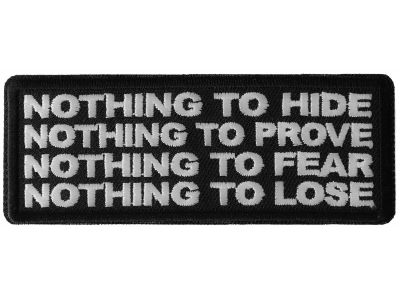 Nothing to Hide Prove Fear Lose Patch