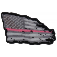 Pink Stripe Tattered American Flag Patch