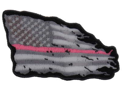 Pink Stripe Tattered American Flag Patch