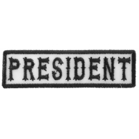 President Patch Black On White