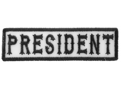 President Patch Black On White