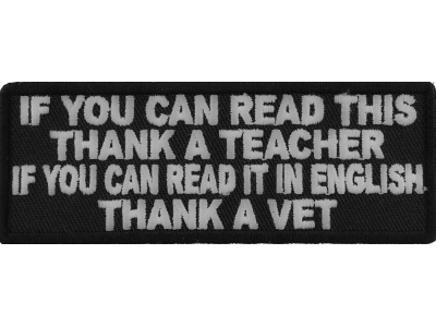 Read English Thank A Vet Patch | US Military Veteran Patches