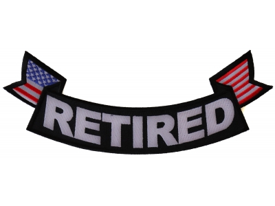 Retired Bottom Rocker With Flags Patch | US Military Veteran Patches