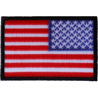 Reversed American Flag with Black Borders Patch