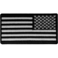 Reversed black and white 3 inch American Flag Patch