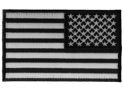 Reversed US Flag Black White Patch 4 Inch | Embroidered Patches