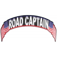 Road Captain US Flag Rocker Patch | Embroidered Biker Patches