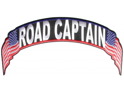 Road Captain US Flag Rocker Patch | Embroidered Biker Patches