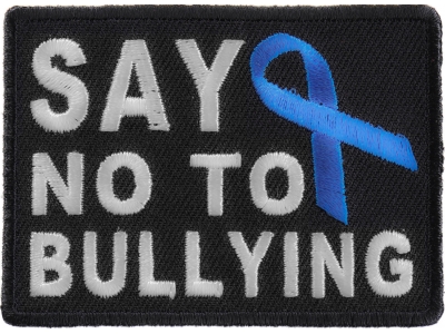 Say No To Bullying Blue Ribbon Patch | Embroidered Patches