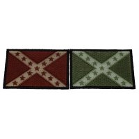 Set of 2 Brown and Green Rebel Flag Patches