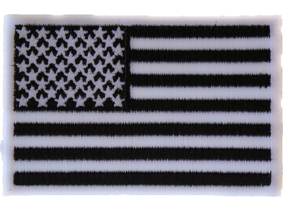 Subdued Black White US Flag Patch | Embroidered Patches