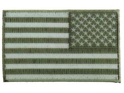 Subdued Green American REVERSED Flag Patch