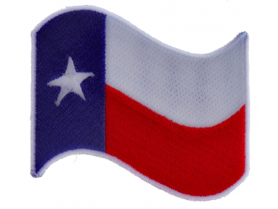 Texas Waving Flag White Border Patch | Embroidered Patches