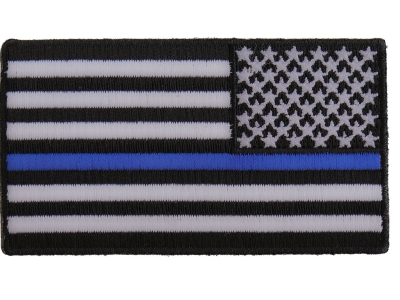 Thin Blue Line American Flag Reversed Patch | Embroidered Patches