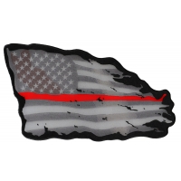 Thin Red Line American Tattered Flag Large Back Patch