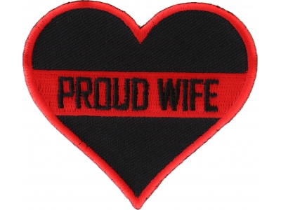 Thin Red Line Proud Wife Patch For Firefighters | Embroidered Patches