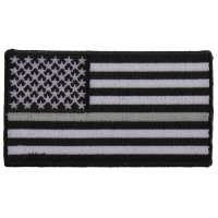 Thin Silver Line American Flag For Corrections | Embroidered Patches