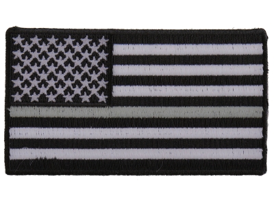 Thin Silver Line American Flag For Corrections | Embroidered Patches