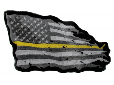 Thin Yellow Line American Tattered Flag Large Back Patch