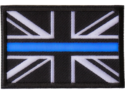 UK Flag Patch with Blue Line for Police