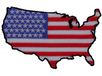 Unites States Map With US Flag Patch | Embroidered Patches