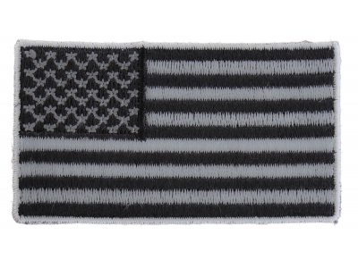 US Flag Patch Black And Gray 2.5 Inch