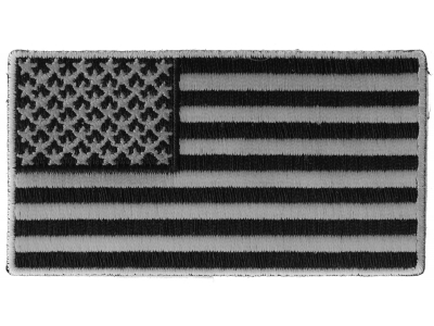 US Flag Patch Black And Gray 3.5 Inch