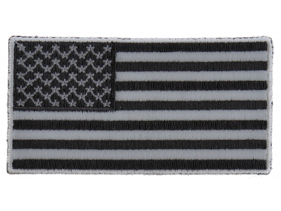 US Flag Patch Black And Gray 3 Inch