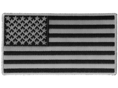 US Flag Patch Black And Gray 4 Inch