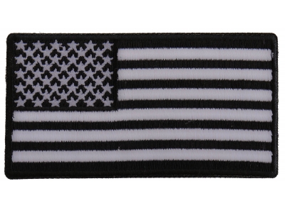 US Flag Patch Black And White 3.5 Inch