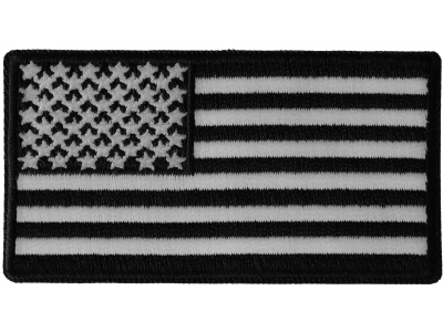 US Flag Patch Black And White 3 Inch