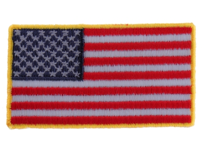 US Flag Patch Gold Border 2.5 Inch