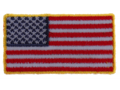 US Flag Patch Gold Border 2 Inch