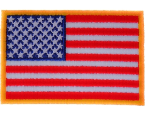 Us Flag Patch Small Yellow Border 3 Inch | Embroidered Patches