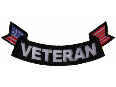 Veteran Lower Rocker with US Flag Small Patch