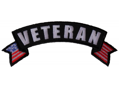 Veteran Upper Rocker with US Flag Small Patch