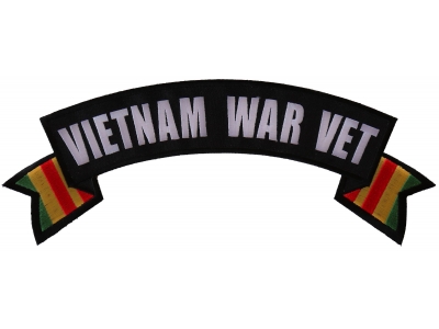 Vietnam War Vet Rocker Patch With Flags | US Military Vietnam Veteran Patches