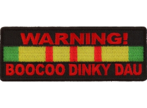 Warning Boocoo Dinky Dau Vietnam Vet Patch | US Military Vietnam Veteran Patches