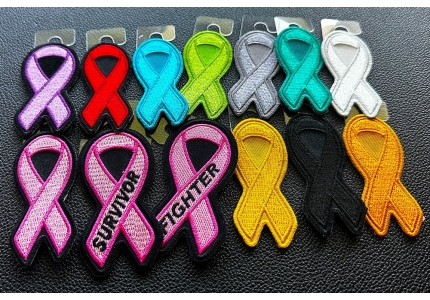 Pack of One Dozen Pink Ribbon Patches in Bulk by Ivamis Patches