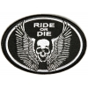 Ride Or Die Small Skull With Wings Patch | Embroidered Biker Patches