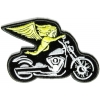 Yellow Biker Angel On Motorcycle Patch | Embroidered Patches