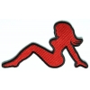 MudFlap Girl Patch In Red Facing Left | Embroidered Patches