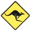 Kangaroo Sign Patch Yellow And Black | Embroidered Patches