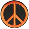 Peace Sign Patch Orange On Black