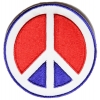 Peace Sign Patch In Red White Blue | Embroidered Patches