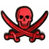 Red Pirate Sword Skull Patch | Embroidered Patches