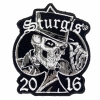 Sturgis 2016 Motorcycle Rally Patch Tall Hat Skull