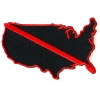 Red Line US Map Firefighters Patch