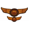 Orange Motorcycle Wheel Spokes And Wings Small Large Patch Set