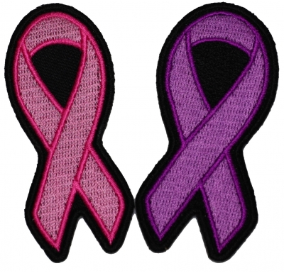 Set of 2 Fighter and Survivor Breast Cancer Pink Ribbon Patches by